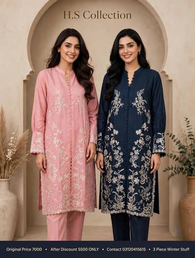 winter stuff 3 piece embroidery winter stuff with dhanak shawl ready