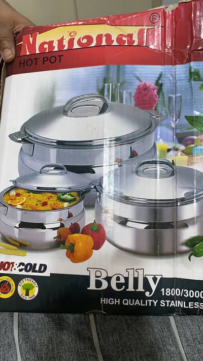 new box pcked steel hotpot set of 3