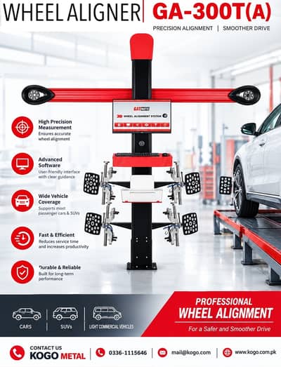 3D Wheel Aligner, Wheel Balancer, Tire Changer, Car Lift, Air Inflator