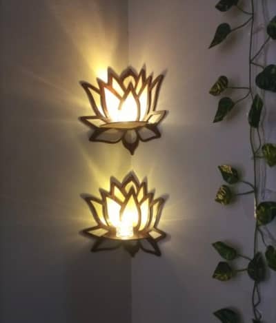 lotus wall light  candle
