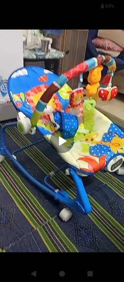 Infant-to-Toddler Baby Rocker & Bouncer Chair (Blue/Multicolor)