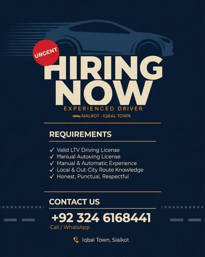 Experienced Driver Required