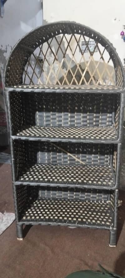 Handmade 4-Tier Woven Storage Rack / Shelf
