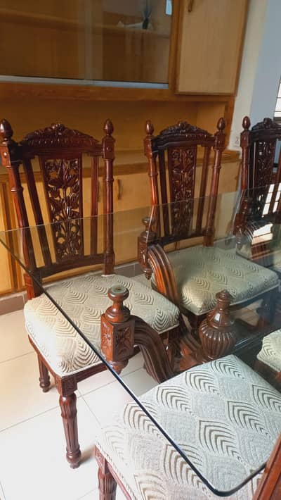 Premium Chinioti Wooden Dining Set – 6 Chairs