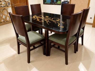 6 chairs wooden dining table solid wood