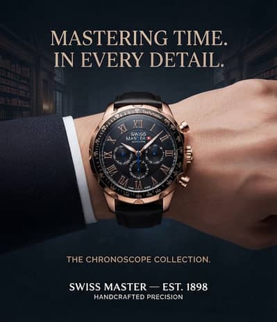 Swiss Master Premium Design Chrono Watch - Excellent Condition