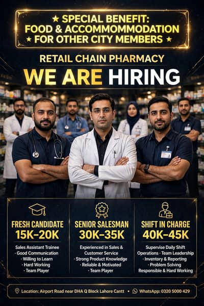 JOB OFFER FOR MALE STAFF