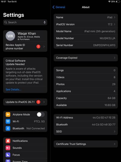 ipad mini 5 64 Gb