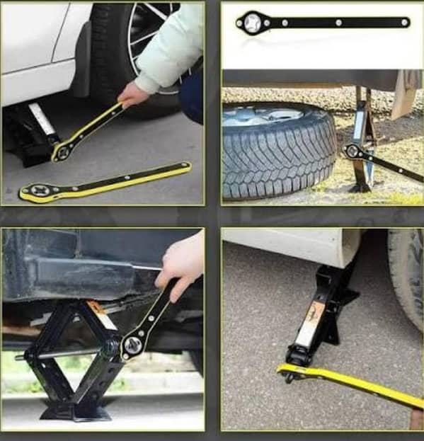 Car Jack Ratchet Wrench Tool – Labor Saving Auto Lift Handle for Cars, SUVs & Trucks