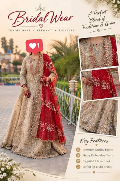 4 Bridal Dress Package | Party/Mehndi/Barat/Walima Wedding Dress