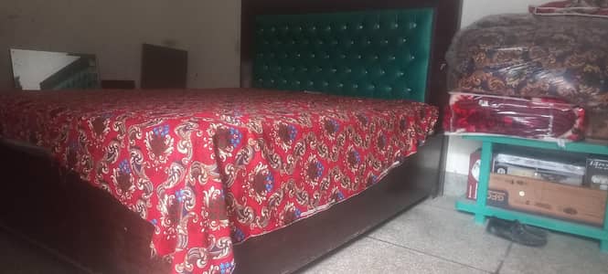 wooden Double bed with Mattress