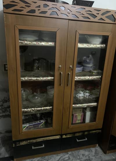Wooded  lCabinet  for household pots, and kitchen equipment