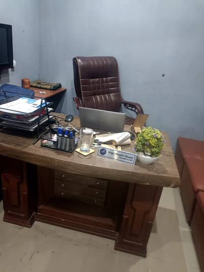 Office Table Chair + 4 Single Sofas For Sale
