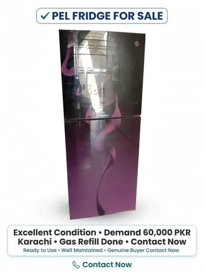 Pel fridge purple color glass door