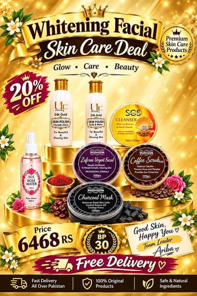 SCS Organic 6-Step Whitening Facial Kit - Instant Glow