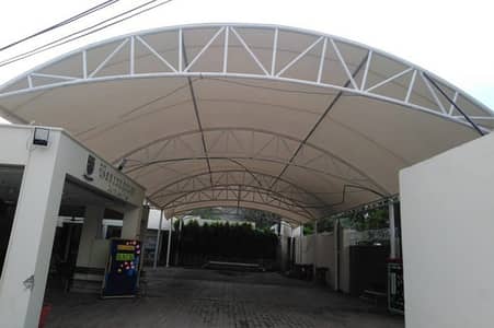 car parking shade - tensile fabrication - parking shade structure