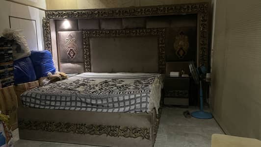 King size luxury velvet bed