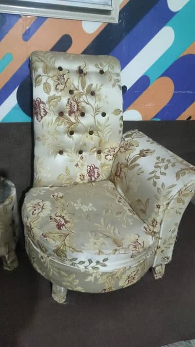 Beautiful Floral Fabric Armchair / Sofa Chair for Sale