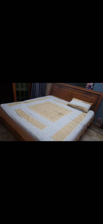 Double Bed with mattress and  4 door cupboard for sale ,