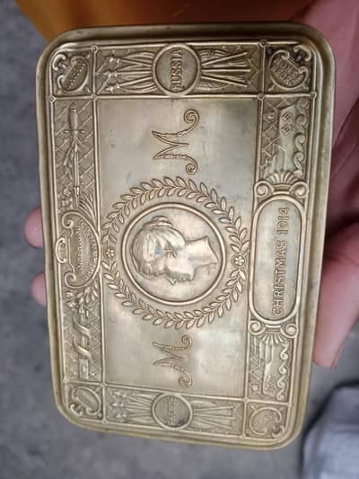 Original 1914 Princess mary Christmas Tin WWI British Brass Box Anti
