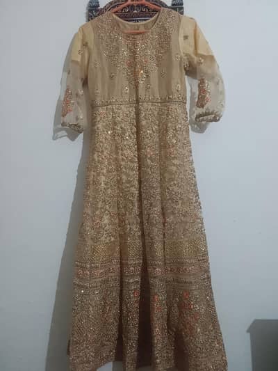 ladies  long fully heavy embroided  net maxxi