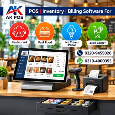 Restaurant POS Software, Retail Management, Pharmacy Store, Cafe