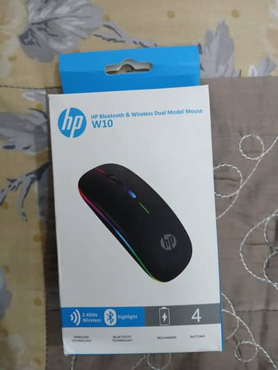 hp bluetooth and wireless dual model mouse. W10