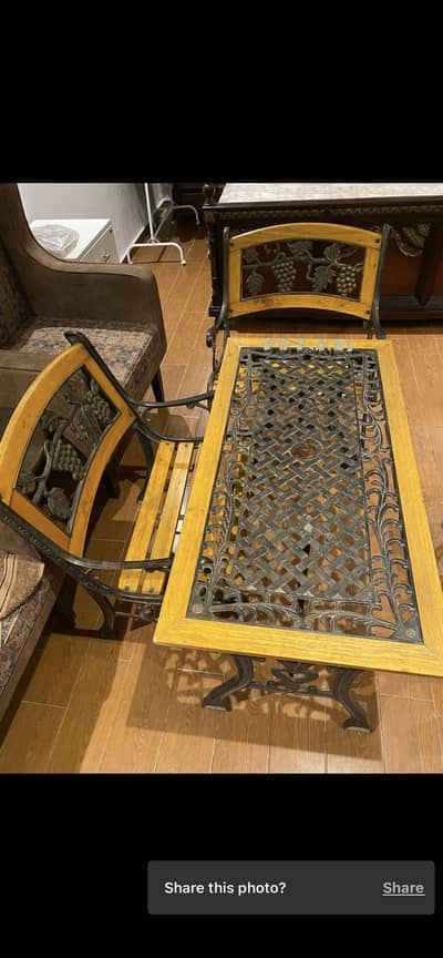 Outdoor chair and table