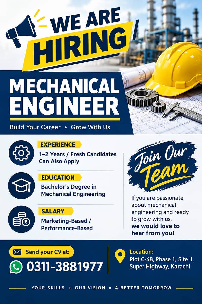 We are hiring Mechanical Engenier 0