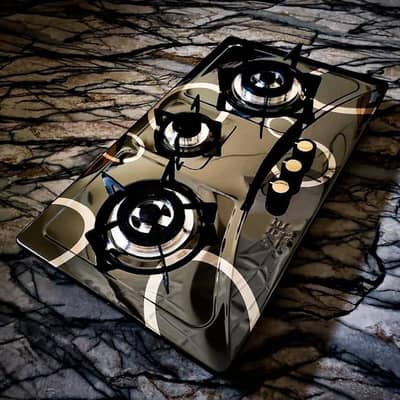 3 Portable Brass Burners & Heavy Grill Steel Top Hob STOVE