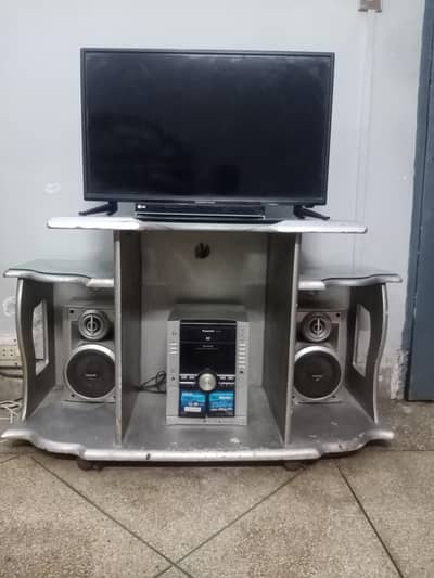 Tv trolley, speakers, DVD player stereo system  for sale