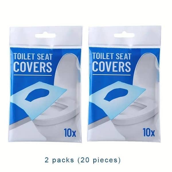 Disposable Toilet Seat Covers for Travel & Public Restrooms – Biodegradable, Waterproof & Flushable Paper Seat Protectors | Portable Closestool/WC Mats for Camping, Hajj & Umrah, Hotels, Airplanes – Individually Packaged, Non-Slip, Easy to Use