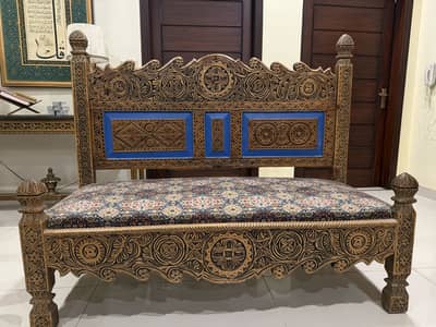 Hand-Crafted Wooden Swati Sofa.