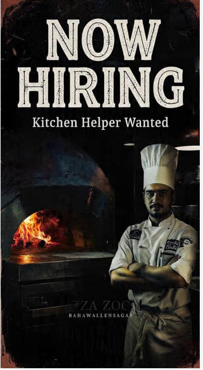 kitchen staff required 0