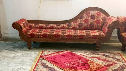 Dewan Sofa (2 Pieces) Solid Walnut Wood (Gilgit Made)