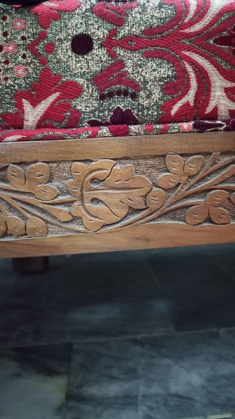 Dewan Sofa (2 Pieces) Solid Walnut Wood (Gilgit Made) 1