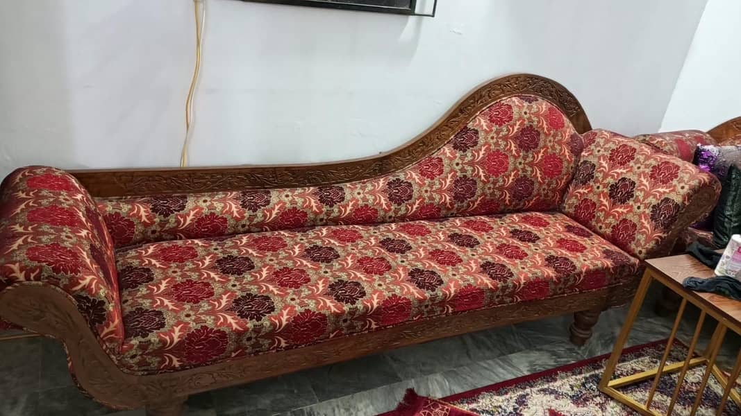 Dewan Sofa (2 Pieces) Solid Walnut Wood (Gilgit Made) 3