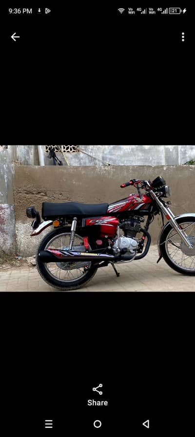 Honda 125 cg 2016 model Whatsapp number 0323