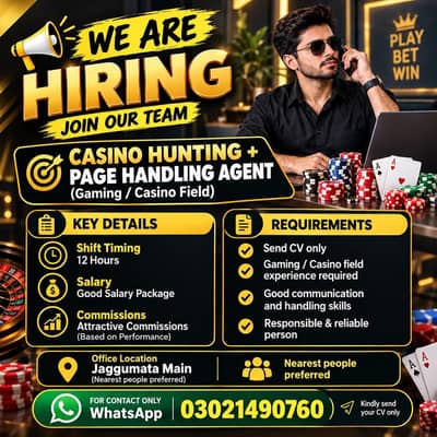 Casino Gaming Hunting Agent Needed Full Time