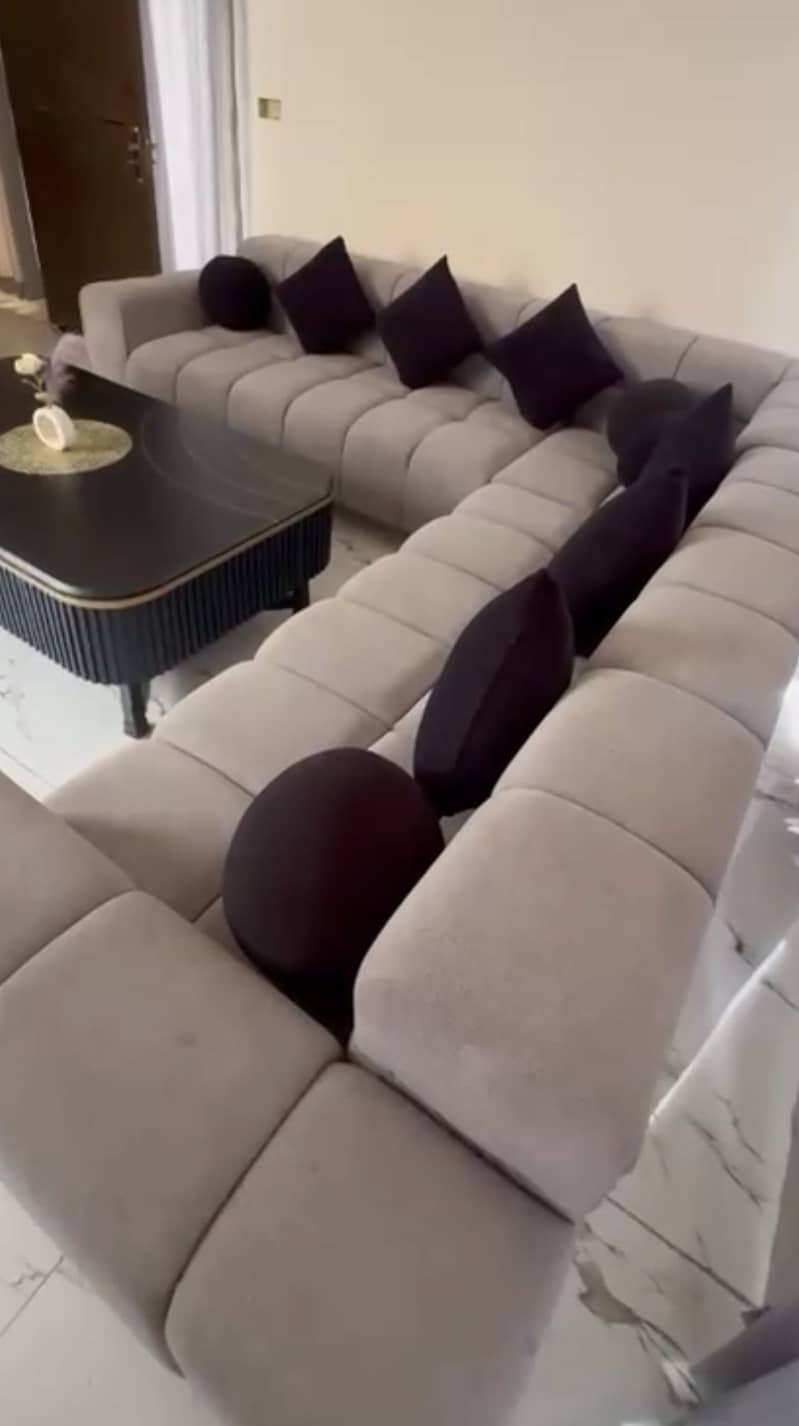 L-Shape Sofa Set with Beautiful Table 1