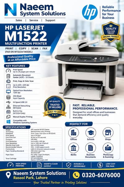 HP 1522nf Print Scan Copy MFP Multifunction
