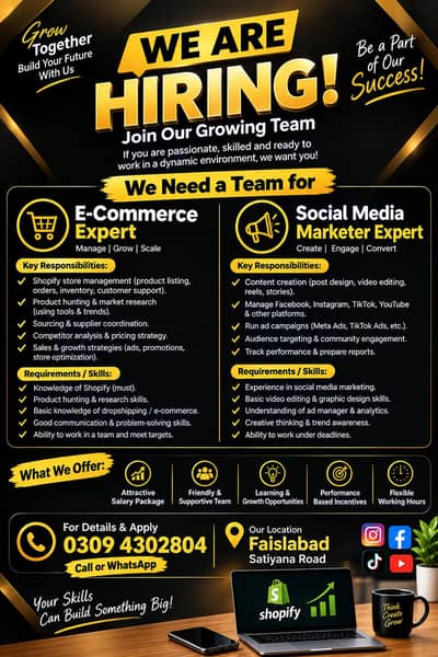 Hiring For Shopify and SMM