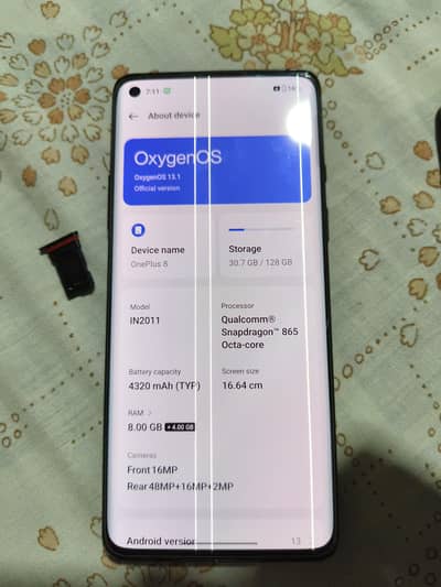 One Plus 8 5G Dual Sim White line