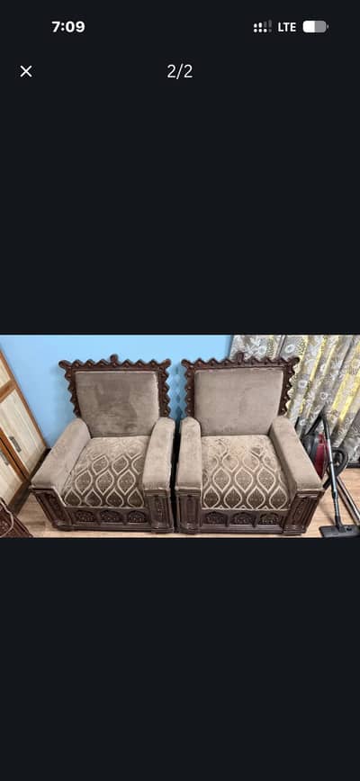 SOFA SET IN SOLID WOOD