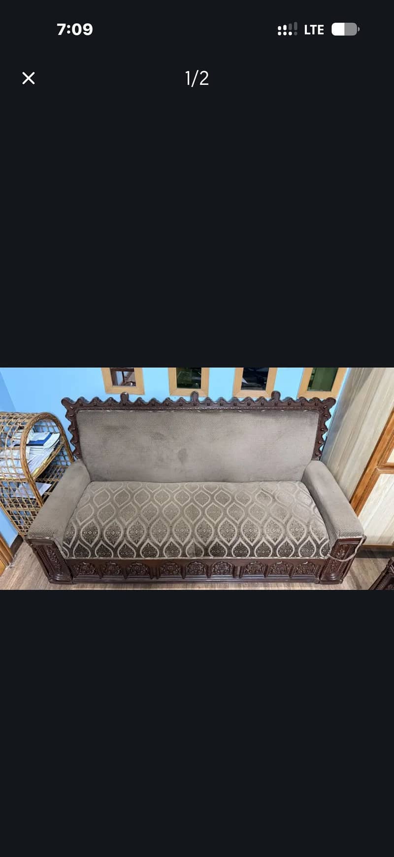 SOFA SET IN SOLID WOOD 1