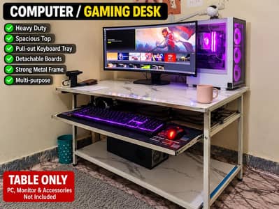 Heavy Duty Computer / Gaming Desk – 42×30×32″ | Pull-Out Keyboard Tray