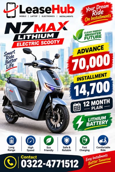 Evee N7 max lithium Electric Scooty On Easy Installment Only Lahore
