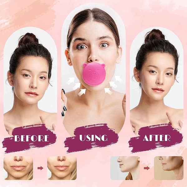 Jawline Exerciser Tool Men, Women, Face Fat Reducer, Face Shaper High Quality Face Slimming Tool Mouth Trainer Exerciser V Shape - Silicone Face Trainer V Face Facial Slim Skin Care Tool - Anti-Aging Face Lifting Remove Muscle Line - Double Chin Reducer