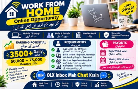 Online Work – Male & Female - Typing Job - Assignment Work