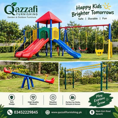 kids playground equipment swings slides see saw monkey bar animals sal
